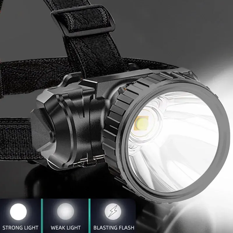 Lumière forte LED à cinq têtes - Headlamp Waterproof Rechargeable avis et prix